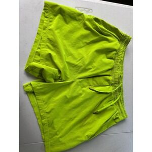 Lululemon Pace Breaker 7 Inch Lined Shorts Neon Yellow Green Mens Athletic Run